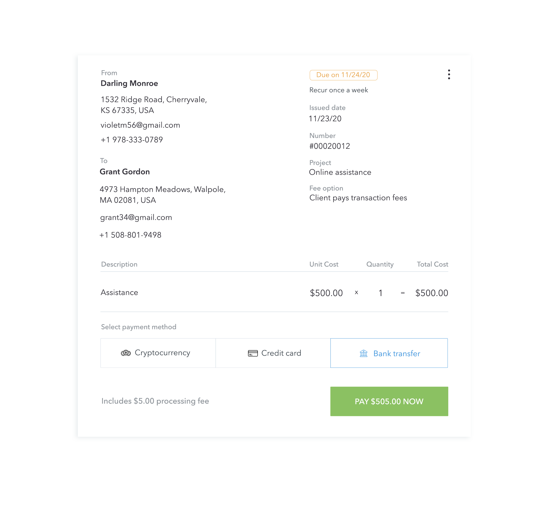 Latest Payment Request